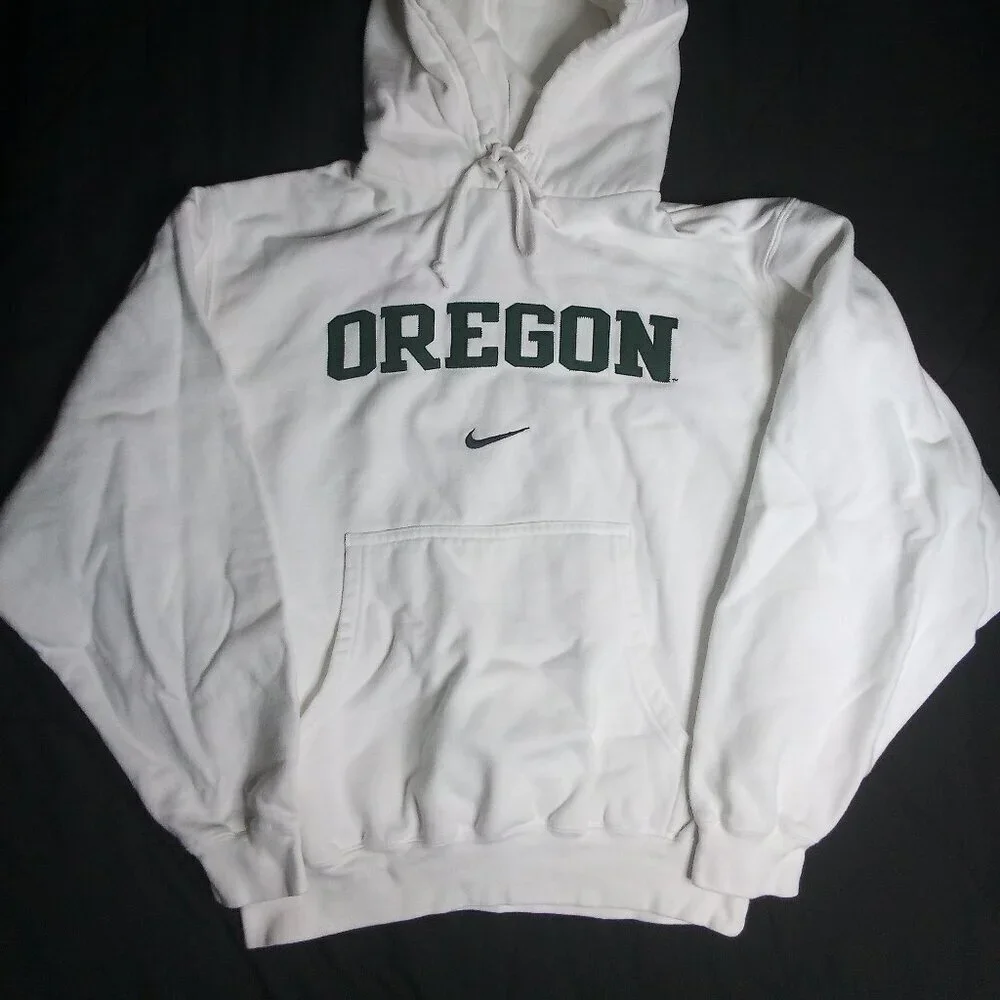 Vintage Nike Oregon Ducks Embroidered Mid Swoosh Hoodie Sweatshirt